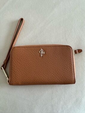 Cole Haan Leather Zip Wristlet Wallet - Brown